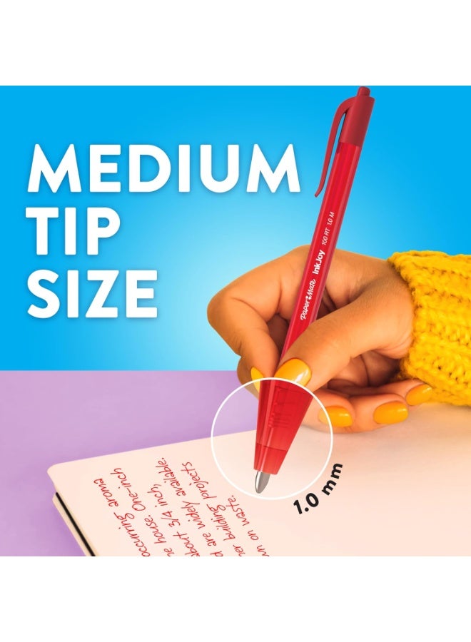 Paper Mate أقلام حبر باللون الجاف من بيبر ميت إنك جوي 100RT، قابلة للسحب، نقطة متوسطة (1.0 مم)، متنوعة، 20 قطعة - Image 5