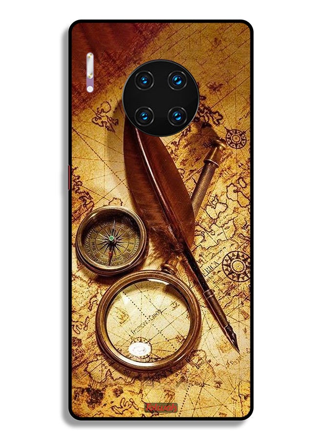 Tolwak Huawei Mate 30 Pro 4G Protective Case Cover Vintage Compass - Image 2