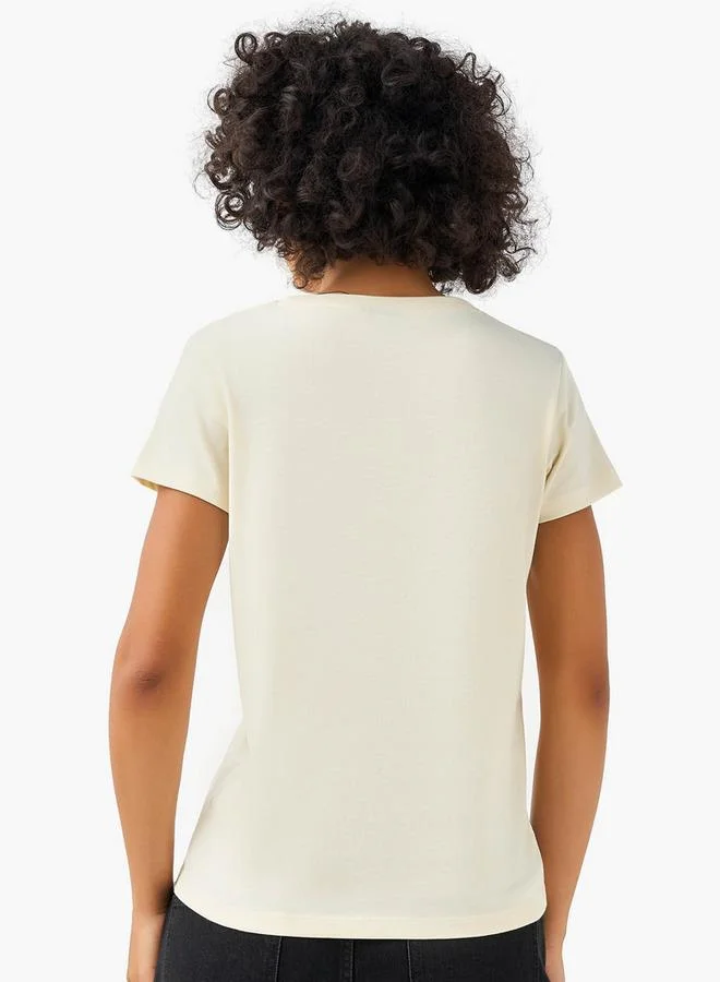 SP Characters  Cotton T-shirt with Moana Embroidery for Women | Best Price UAE