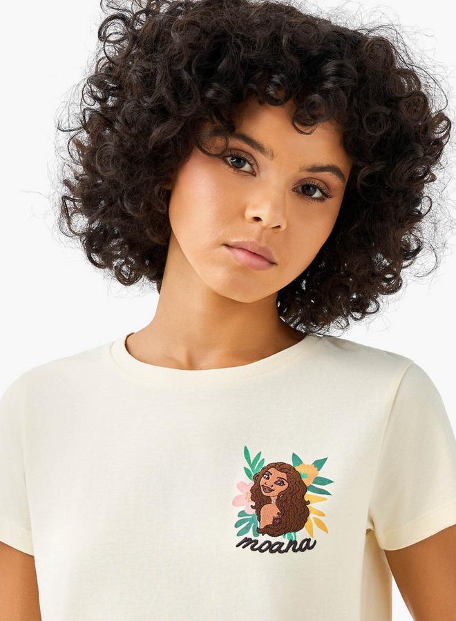 SP Characters Cotton T shirt with Moana Embroidery - Image 4