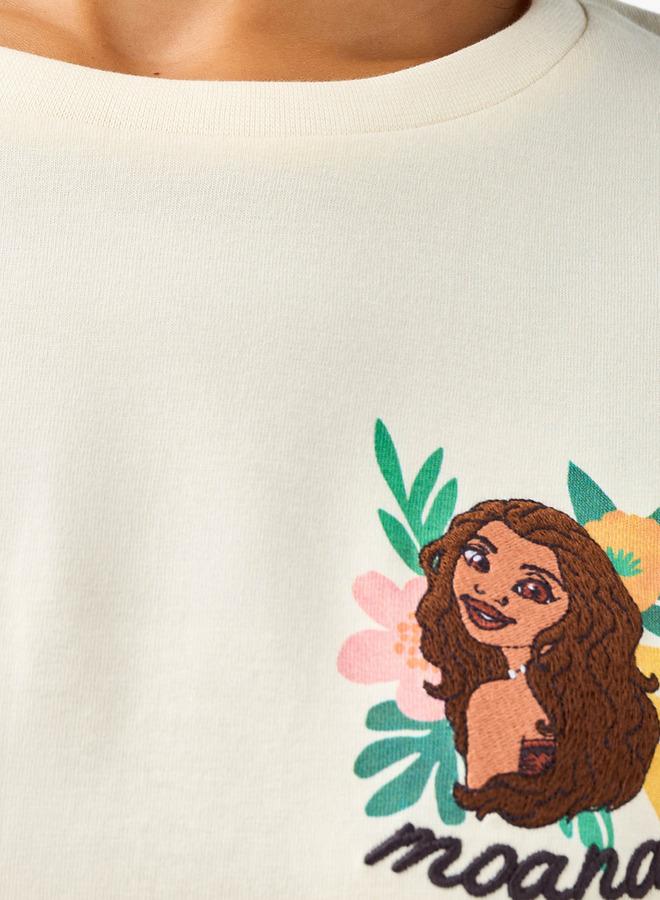 SP Characters Cotton T shirt with Moana Embroidery - Image 5