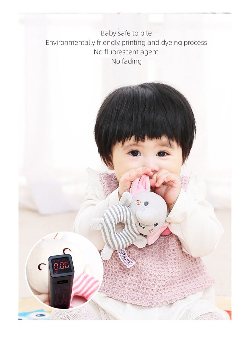 Baby Rattle Toys, 2Pcs Sensory Plush Toy, Toy for 0-6 Months Newborn, Soft Rattles Ring Toy for Infant Shower Gift (Elephant/Bunny)  - Image 5