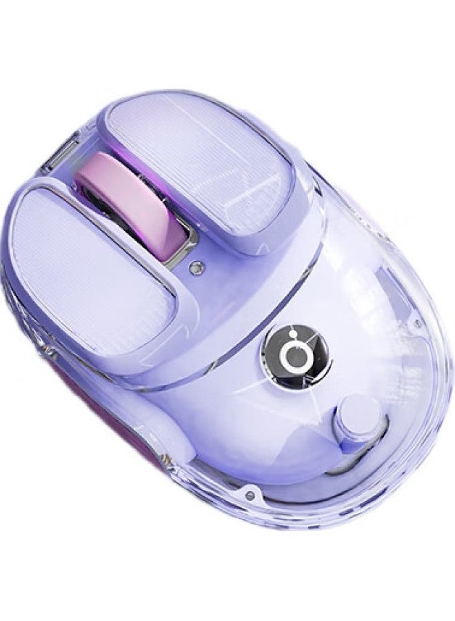 Eweadn Q9 Potato Wireless Bluetooth Dual-Mode Transparent Mouse, Rechargeable Gaming Mouse For Pc And Laptop, Low-Profile, Lightweight, Rgb Lighting Effects, Ice Purple - Image 2