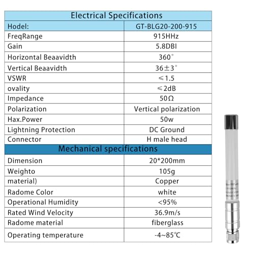 Meshnology Waterproof 915mhz Lora 5.8dbi Fiberglass Antenna with 10Ft Low Loss KMR195 Cable for Helium Hotspot RAK Nebra Bobcat 300 SenseCAP M1 Hotspot HNT Miner Heltec V3 Meshtastic Lora32 915MHz Lora Module - Image 5