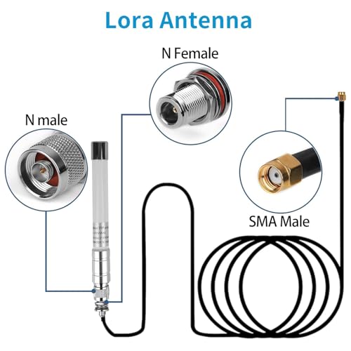 Meshnology Waterproof 915mhz Lora 5.8dbi Fiberglass Antenna with 10Ft Low Loss KMR195 Cable for Helium Hotspot RAK Nebra Bobcat 300 SenseCAP M1 Hotspot HNT Miner Heltec V3 Meshtastic Lora32 915MHz Lora Module - Image 2