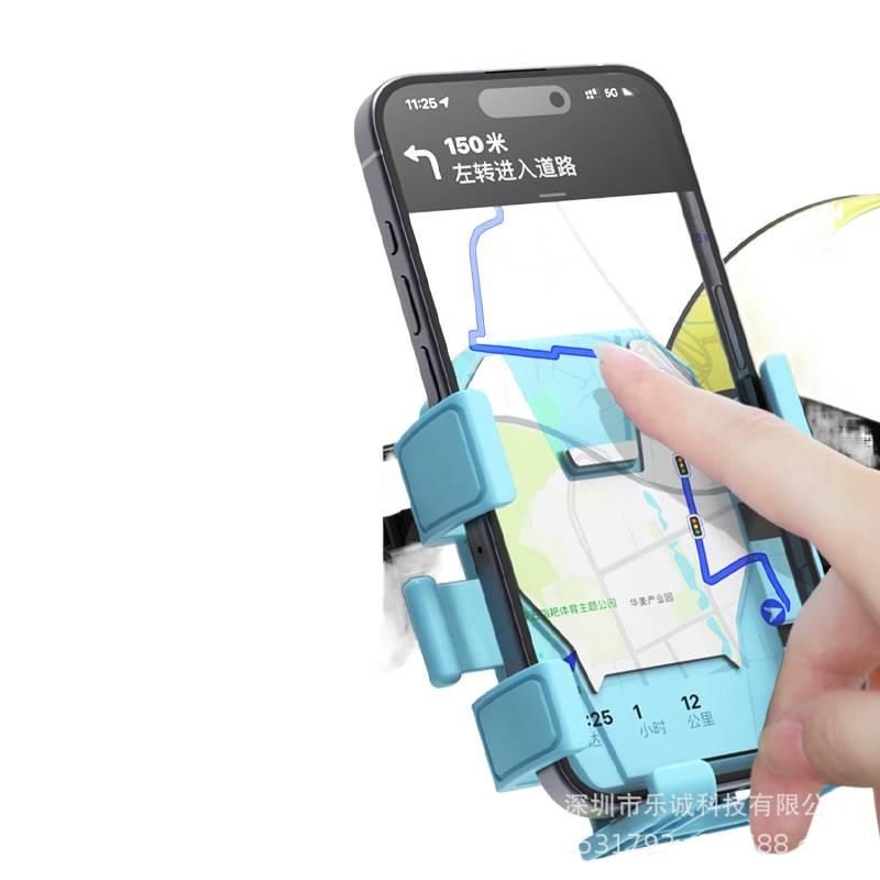 Secure Grip Phone Holder Motorcycle & Bicycle for Riding and Navigation and Rearview Mirror Mount for Universal Fit Red - Image 2
