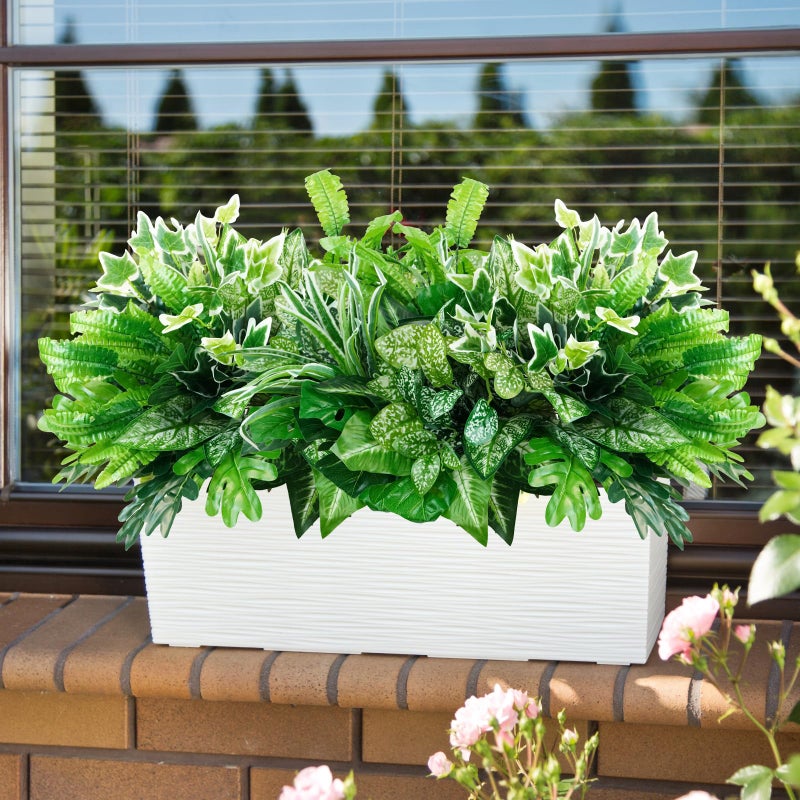 obbsie 16 Bunches Fake Plants Outdoor UV Resistant Artificial Bushes Green Boxwood Shrubs Faux Plastic Plants Greenery Stems for Spring Outdoor Garden Patio Front Porch Yard Home Decor - Image 2