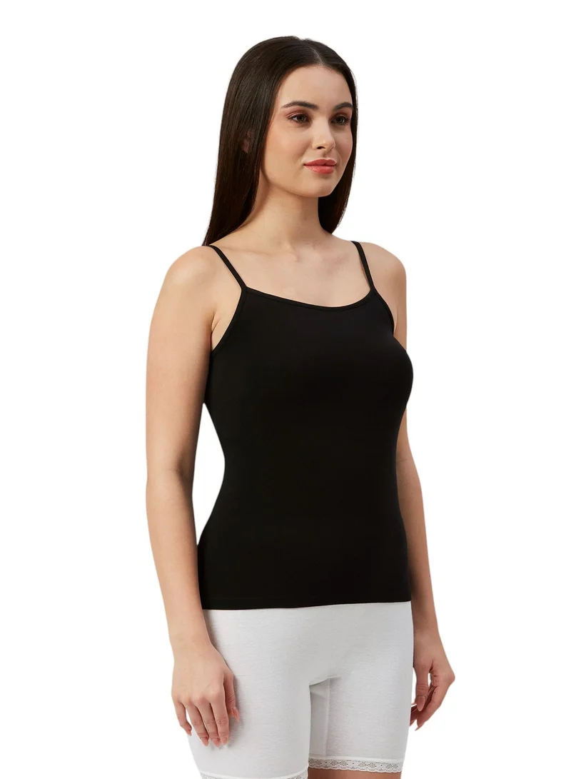 BYC WOMEN'S COTTON BLENDED CAMISOLE - BLACK