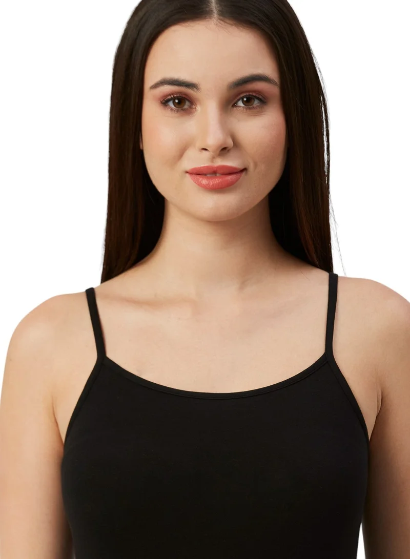 BYC WOMEN'S COTTON BLENDED CAMISOLE - BLACK