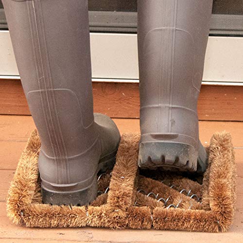 NINAMAR Natural Coir Boot Scraper Door Mat - 13 x 12 inch - Image 4