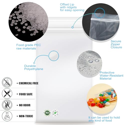 Enbreey 3''x 5'', (Pack of 100) 2 mil Thick Clear Plastic Reclosable Zip Poly Bags with Resealable Lock Seal Zipper for Photo, Jewelry, Bakery, Treats, Travel, Storage, Packaging & Shipping - Image 5