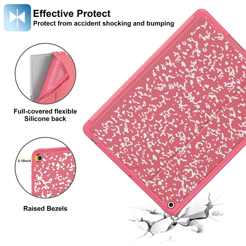 Supveco Case for iPad 9th/8th/7th Generation 10.2 inch (2021/2020/2019 Model) with Pencil Holder, Premium Folio Stand Case with Auto Wake/Sleep,Soft TPU Back Shell Cover for iPad 10.2 Inch-Watermelon - Image 5