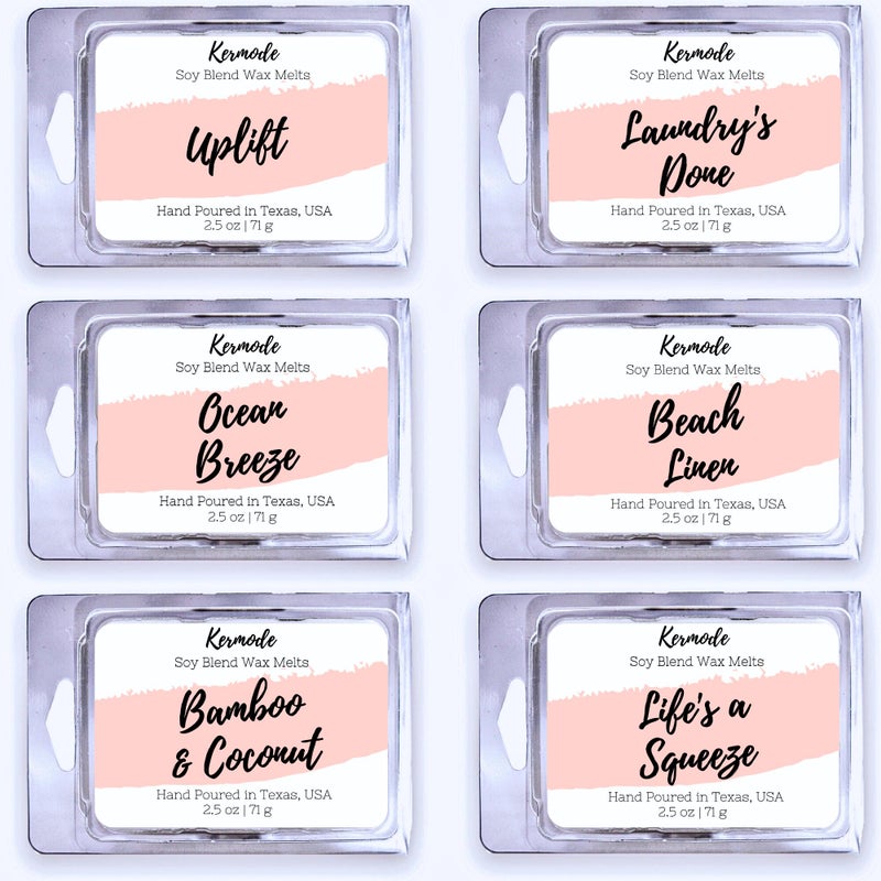 Kermode Fresh Clean Scent Wax Melts Wax Cubes  Spring Summer Scented Wax Melt Variety Pack for Wax Warmers  Kermode Natural Aromatherapy Fragrance  Long Lasting Bulk Assorted Safe Melting Soy Tarts 