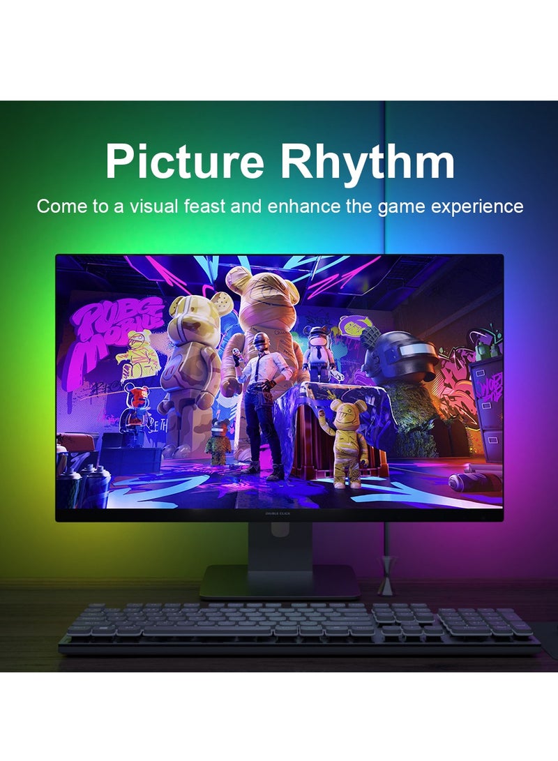 Furtey Gaming RGB Backlight for 27 Inches Computer Monitor,Yakiter Gaming LED Strip Light Sync with Screen Color & Music for Games Movies etc,Software Control,USB Powered - Image 5