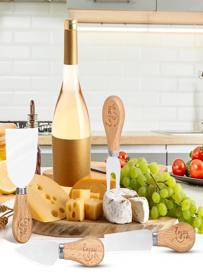 pengtai House Warming Gifts New Home,Acacia Wood Cheese Board Set, Candle, Salad Spoon & Fork, Horseshoe, Cheese Knives, Rattan Basket,Gifts for Home Buyers, First Home Gift Ideas, New Apartment - Image 2