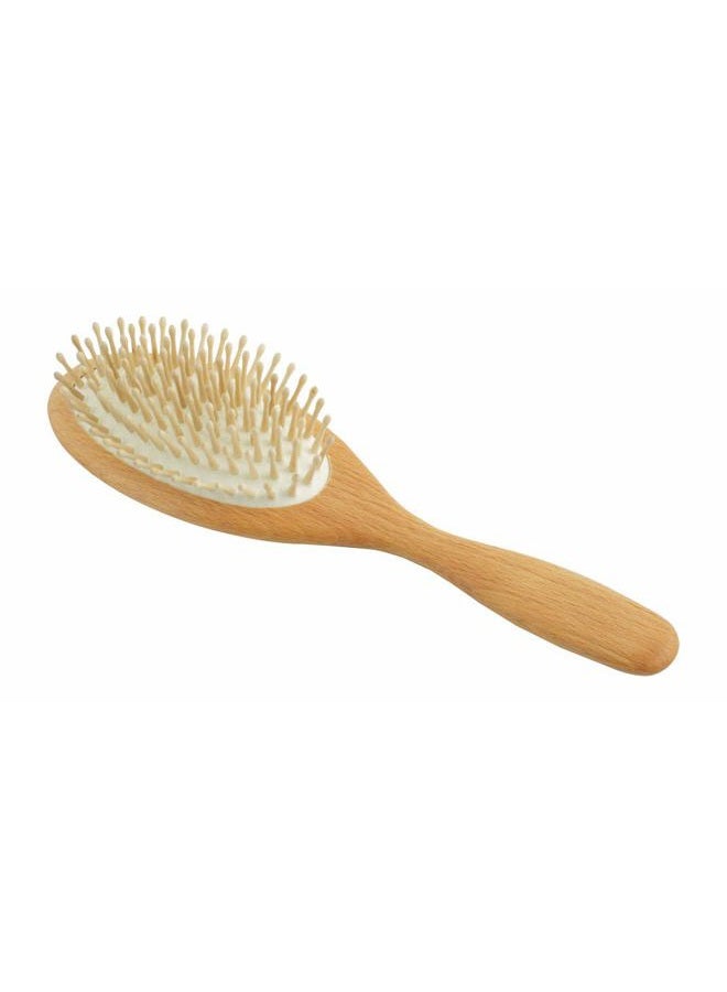 Redecker Rounded Maple Pin Hairbrush with Waxed Beechwood Handle, 9-Inches - Image 1