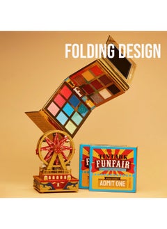 Tintark 18 Color Funfair Eyeshadow Palette, Carnival Party Eyeshadows, Gold Slivery Black White Yellow Orange Brown Bronzer Red Blue Purple Green Eye Shadow Palettes, Glitter Matte Shimmer  - Image 2
