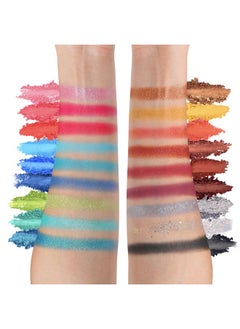 Tintark 18 Color Funfair Eyeshadow Palette, Carnival Party Eyeshadows, Gold Slivery Black White Yellow Orange Brown Bronzer Red Blue Purple Green Eye Shadow Palettes, Glitter Matte Shimmer  - Image 4