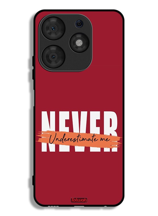 Tolwak Tecno Spark 10 Pro Protective Case Cover Never Underestimate Me - Image 1