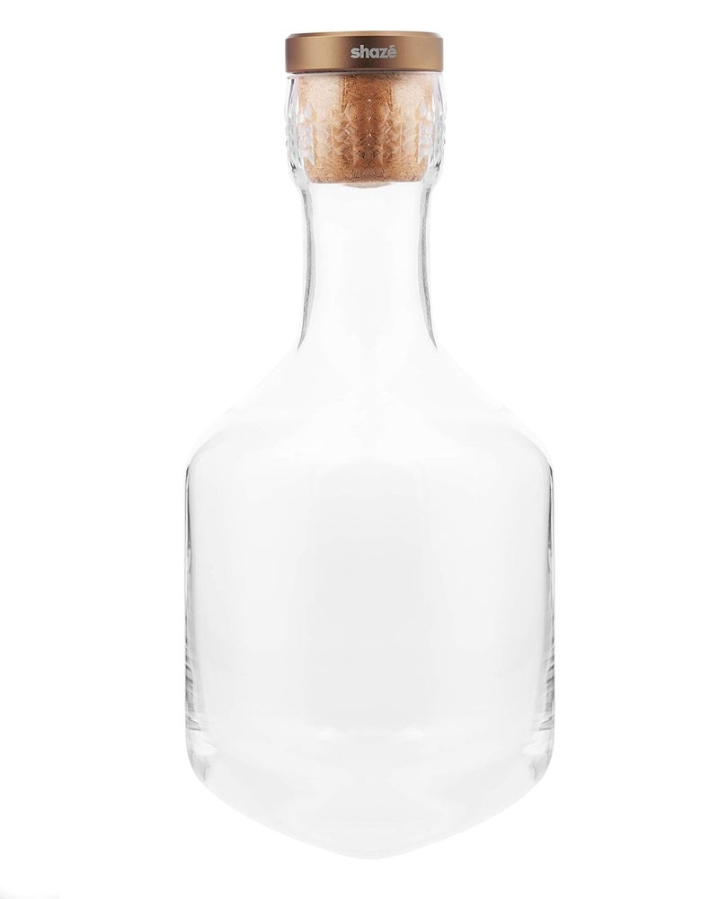 Shaze The Cage Whisky Decanter Hand Blown Crystal Glass Decanter Aluminium case Cork lid Barware Color Rose Gold - Image 5