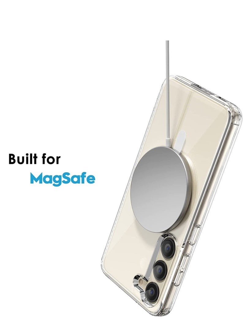 Raxoom Samsung Galaxy S23 Plus Magnetic Case Clear, Compatible with Magsafe Charging, Slim Fit Protective Cover for Galaxy S23 Plus, Shockproof Soft Silicone TPU Bumper, Crystal Clear Anti-Yellow - Image 4