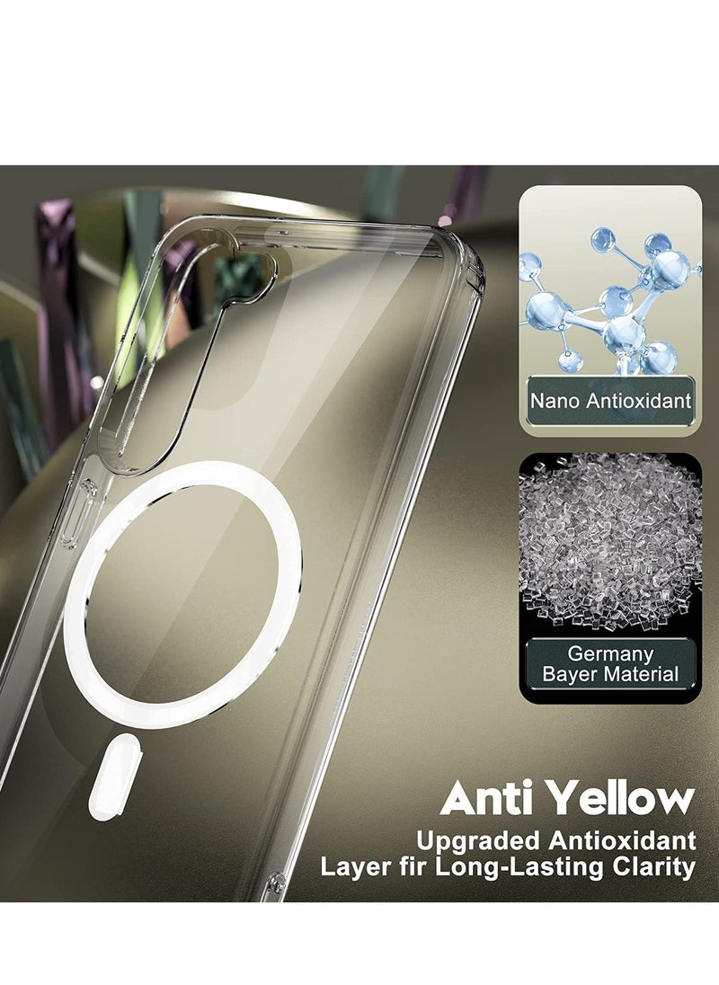 Raxoom Samsung Galaxy S23 Plus Magnetic Case Clear, Compatible with Magsafe Charging, Slim Fit Protective Cover for Galaxy S23 Plus, Shockproof Soft Silicone TPU Bumper, Crystal Clear Anti-Yellow - Image 2