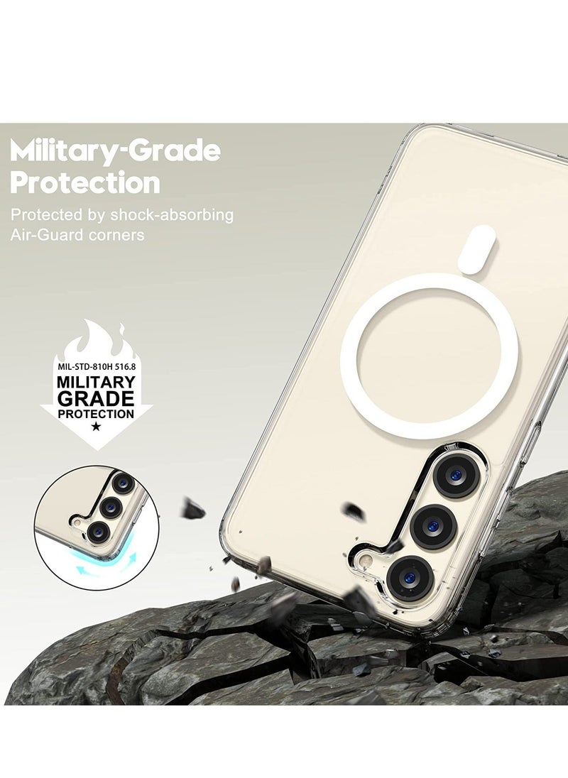 Raxoom Samsung Galaxy S23 Plus Magnetic Case Clear, Compatible with Magsafe Charging, Slim Fit Protective Cover for Galaxy S23 Plus, Shockproof Soft Silicone TPU Bumper, Crystal Clear Anti-Yellow - Image 3