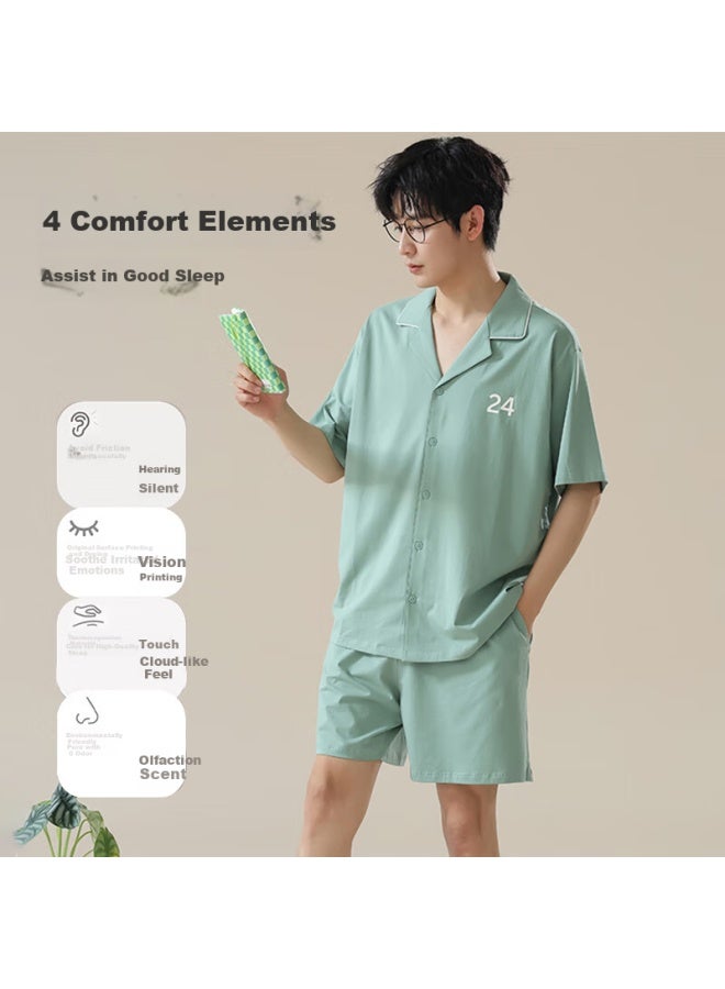 LANG SHA Langsha Men's Modal Cool Feeling Antibacterial Mite-proof Comfortable Breathable Home Suit Can Be Worn Out Youth Home Clothes - Image 2