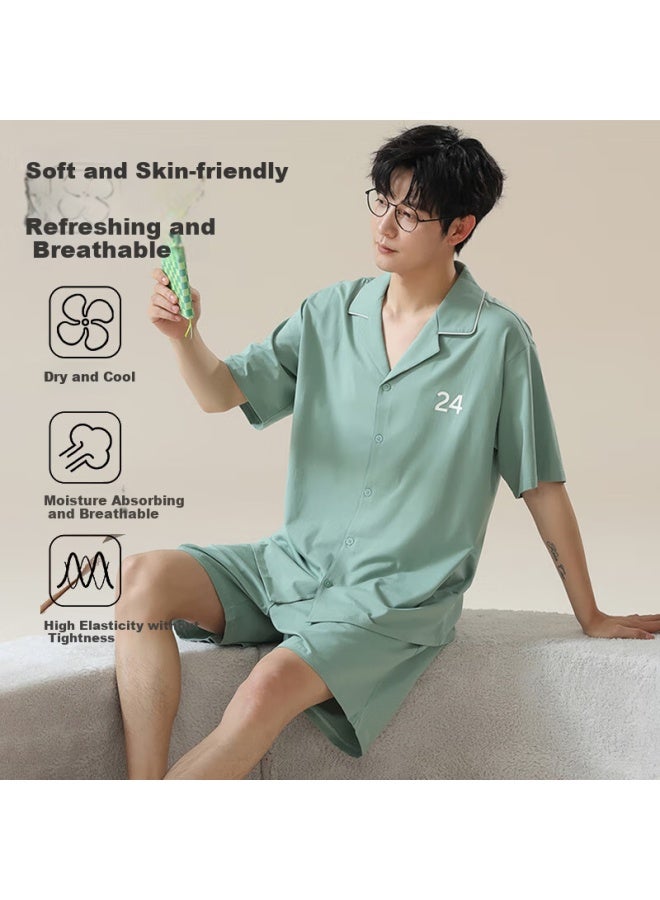 LANG SHA Langsha Men's Modal Cool Feeling Antibacterial Mite-proof Comfortable Breathable Home Suit Can Be Worn Out Youth Home Clothes - Image 3
