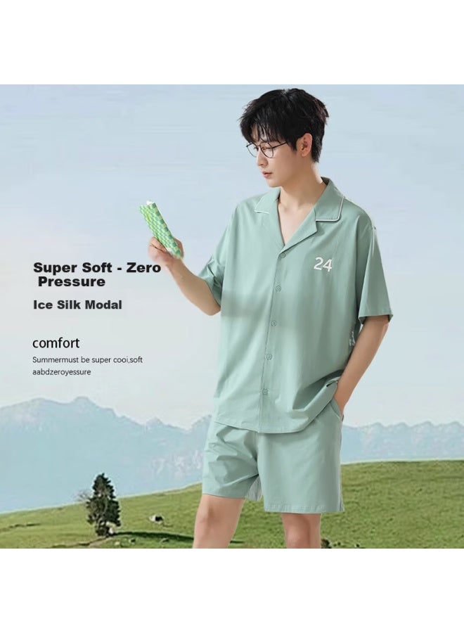 LANG SHA Langsha Men's Modal Cool Feeling Antibacterial Mite-proof Comfortable Breathable Home Suit Can Be Worn Out Youth Home Clothes - Image 5