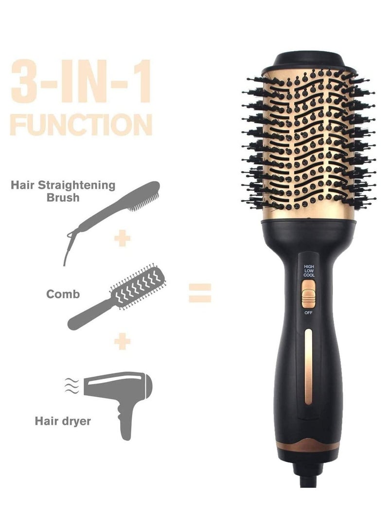 Hot Air Brush,Hair Dryer Brush, Professional Hair Dryer & Volumizer 3 in 1 Upgrade Anti-Scald Negative Ionic Technology Hair Straightener Brush,Salon Negative Ion Ceramic Electric Blow Dryer - Image 4