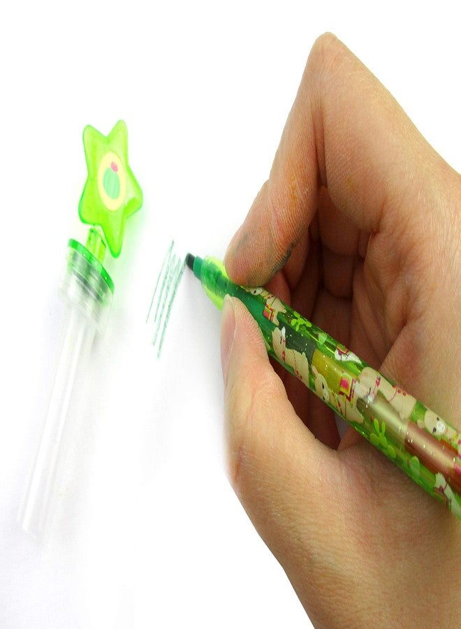 TINYMILLS 24 Pcs Llama Alpaca 2 in 1 Stackable Stacking Crayon with Extra Stamper Topper, Kids Party Favors, Goodie Bag Stuffers, Classroom Rewards, Prizes - Image 4