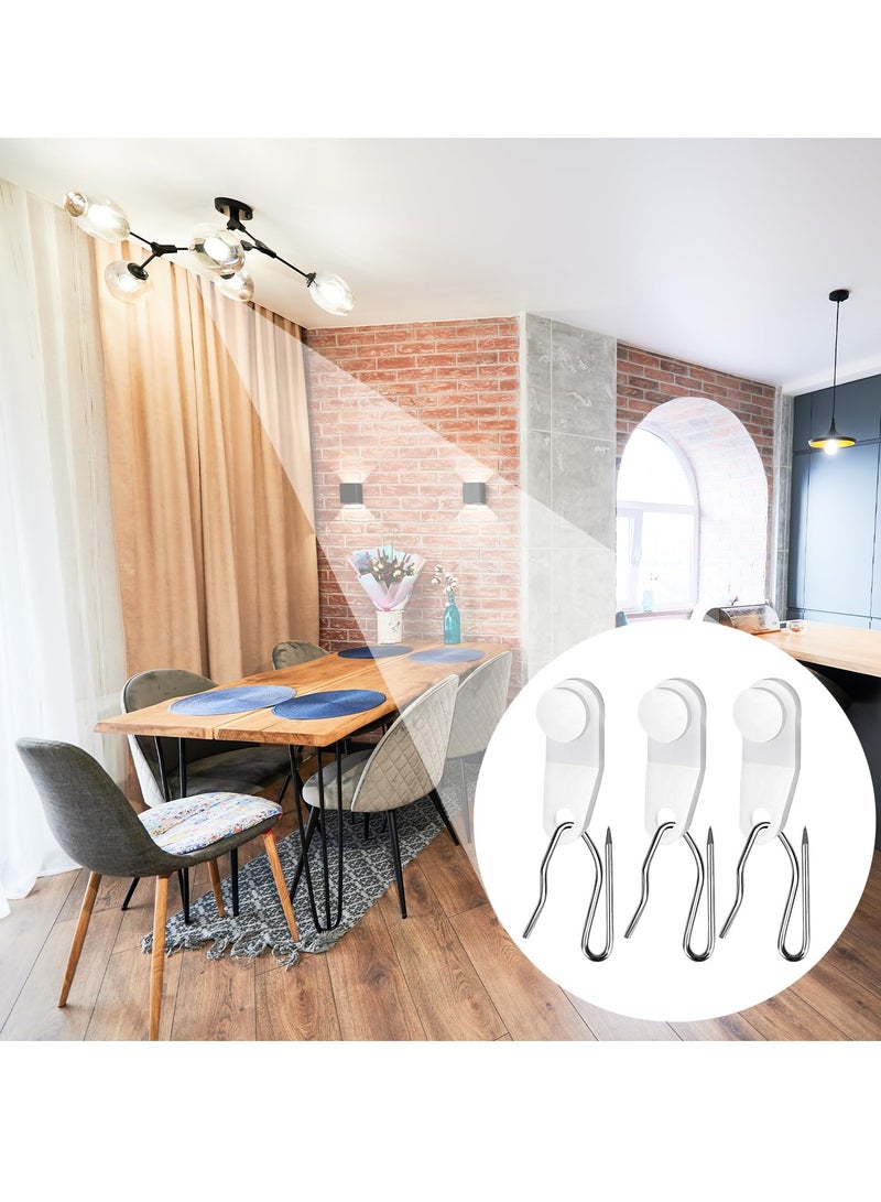 Excefore 100 مجموعة من قلابات قضبان الستائر البيضاء - خطافات ستائر لقضبان الستائر المتحركة - خطافات بلاستيكية ومعدنية للستائر الجدارية - Image 4