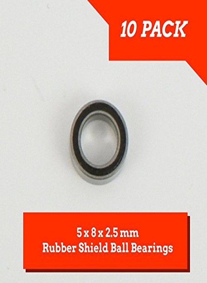 Apex RC Products 10 Pack 5x8x2.5mm Rubber Shielded Ball Bearings MR85-2RS 1911R - Image 2