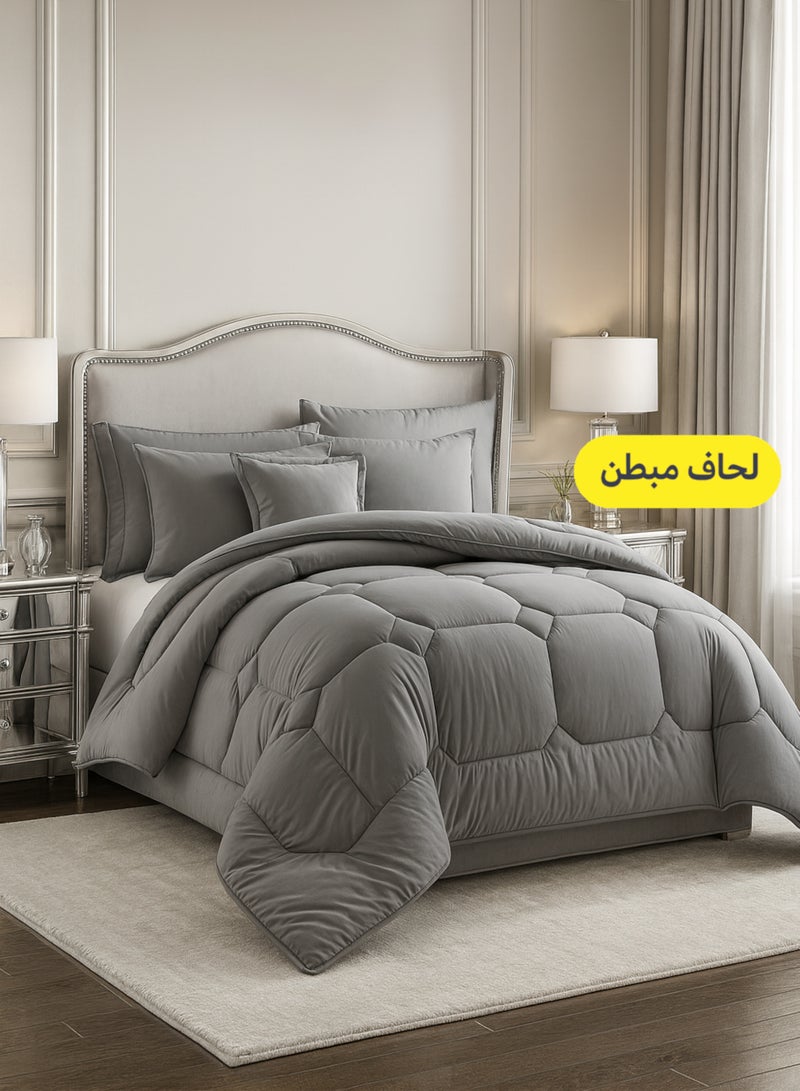 Moon Luxury Single and a Half Bedding Set – 4-Piece Set – Quilted Comforter with Fitted Sheet and Pillowcase – Suitable for 120×200 cm Bed - Image 1