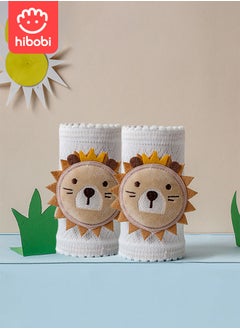 hibobi 3 pairs of breathable cotton children's and infants' safe crawling elbow pads, anti-fall cartoon knee pads  - Image 3