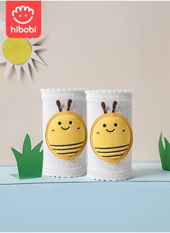 hibobi 3 pairs of breathable cotton children's and infants' safe crawling elbow pads, anti-fall cartoon knee pads  - Image 4