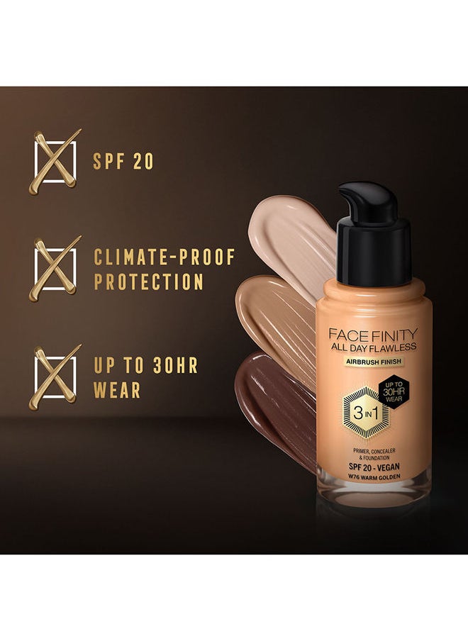 Max Factor - Facefinity All Day Flawless Foundation - W76 Warm Golden - Image 1