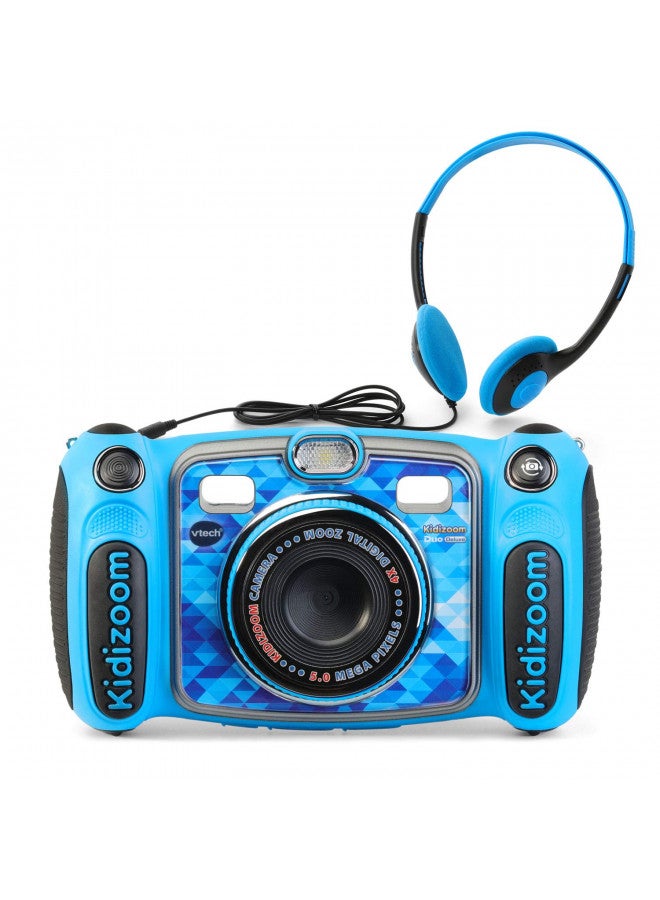 VTech Kidizoom Duo 5.0 Deluxe Digital Selfie Camera with MP3 Player and Headphones, Blue - Image 1