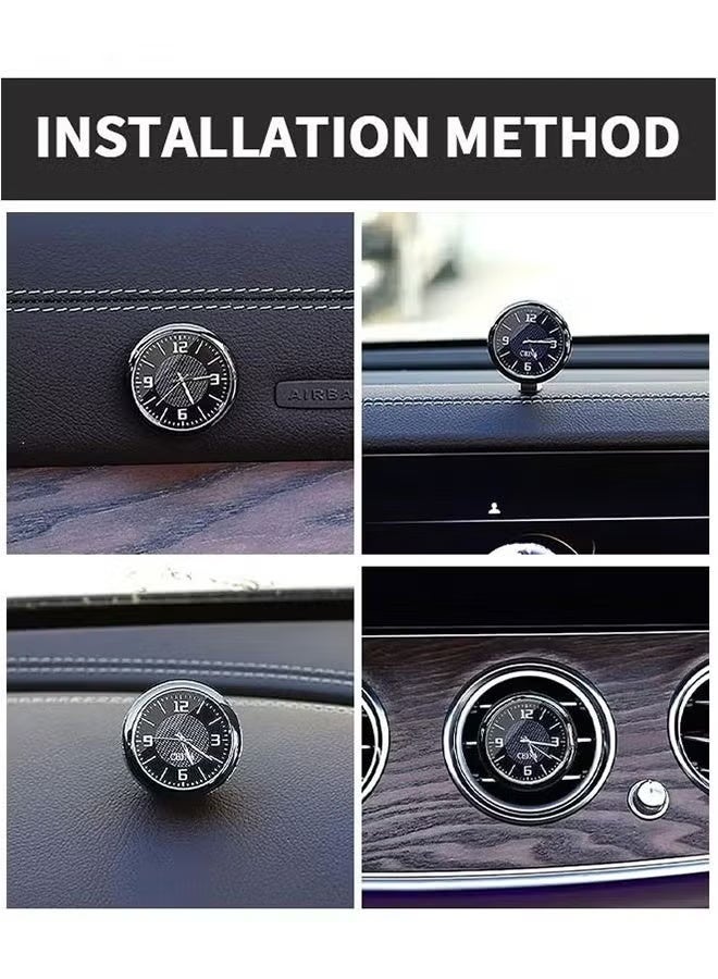 Starry Sky Car Dashboard Clock, Stick on Dashboard or Install with Air Vent Clip, Mini Tiny Small Analog Clock for Vehicle Automotive Car,Vehicular air Vent Clock,Car interior - Image 5