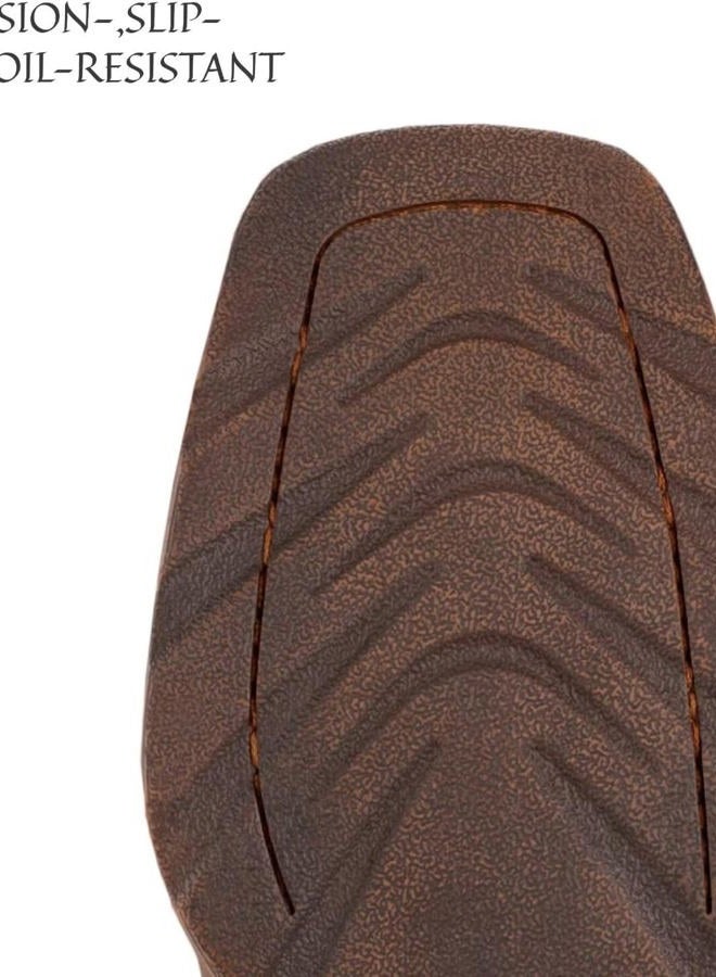 SUREWAY Men's 10 inch Western Cowboy Work Boots for Men Square Toe,Premium Full Grain Leather,Goodyear Welted,Superior Oil/Slip/Water Resistant, Soft Toe Distressed Brown, 10.5 - Image 4