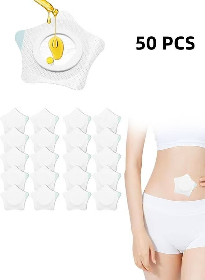 50 Pcs Castor Oil Pack Wrap,  Castor Oil Patches, Self-Adhesive Castor Oil Compress Wrap Pads - Image 1