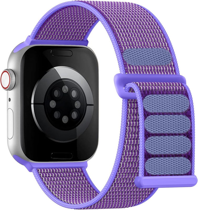Nylon Straps Compatible with Apple Watch,For 38mm/40mm/41mm/42mm(S10,S11), Hook &Loop Soft Breathable Adjustable band for iWatch Series 11/10/9/8/7/6/5/4, SE3/SE2/SE, Lavender