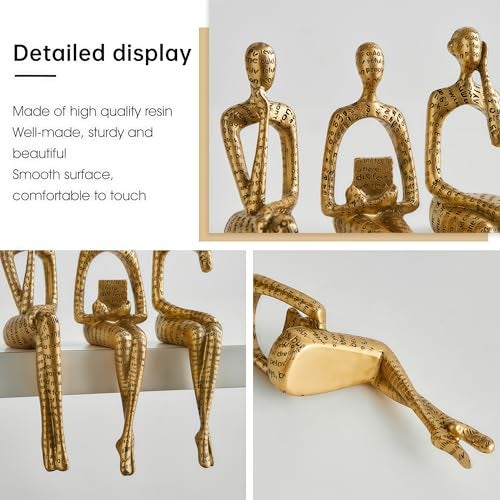 XINXUAN Letter - Gold Statue Home Decor - Modern Bookshelf & Desk Decor - 3 Piece Set - Image 5