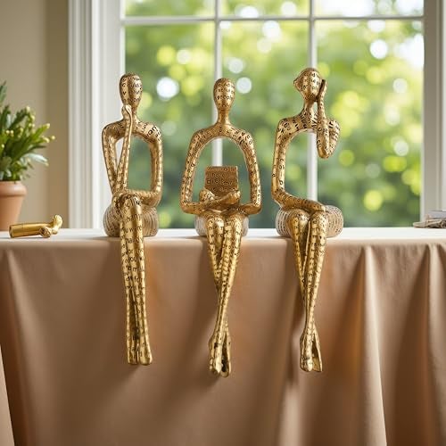 XINXUAN Letter - Gold Statue Home Decor - Modern Bookshelf & Desk Decor - 3 Piece Set - Image 3