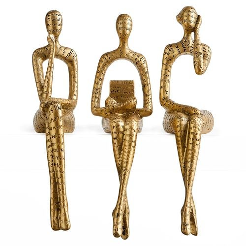 XINXUAN Letter - Gold Statue Home Decor - Modern Bookshelf & Desk Decor - 3 Piece Set - Image 1