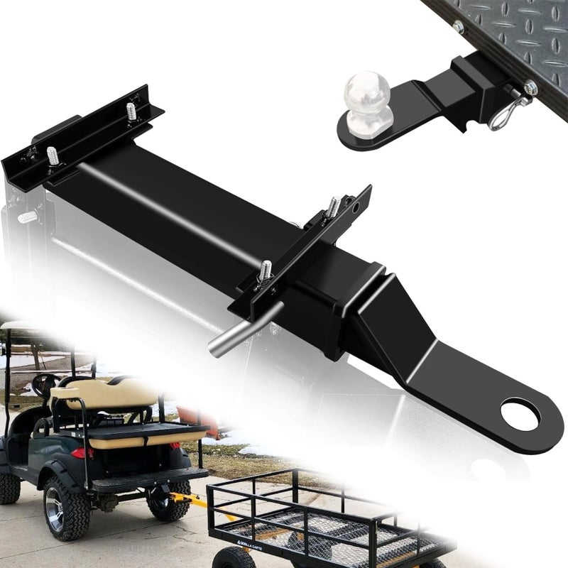 VONLX Golf Cart Trailer Hitch with 2" Receiver Golf Cart Rear Seat Rear Hitch for Step on Back Compatible with Footrest-Club Car, EZGO, Yamaha - Image 1