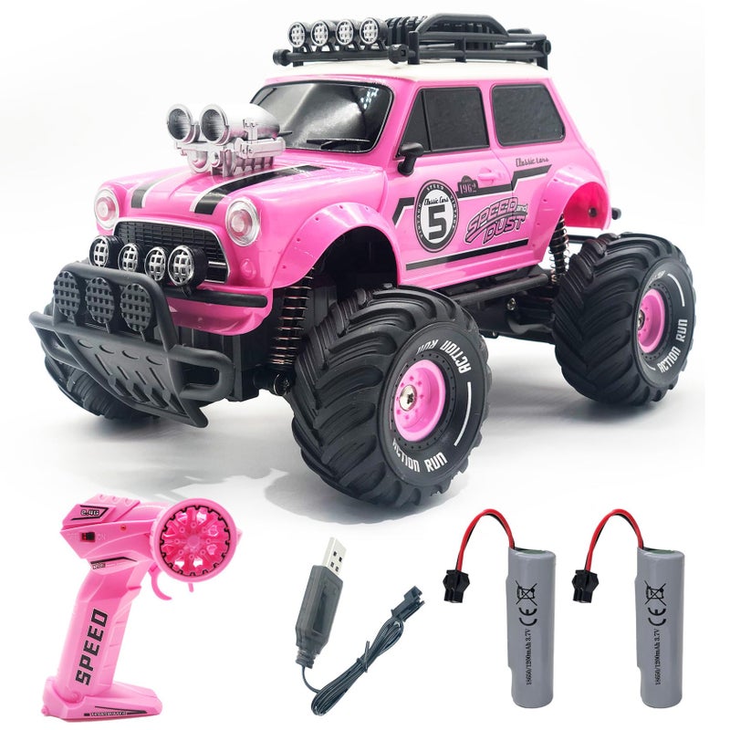 10Leccion Remote Control Car for Girls Pink RC Truck with Two Rechargeable Batteries Toys for 345678 Year Old Girls Ideal Birthday Ideas for Little Girl - Image 2