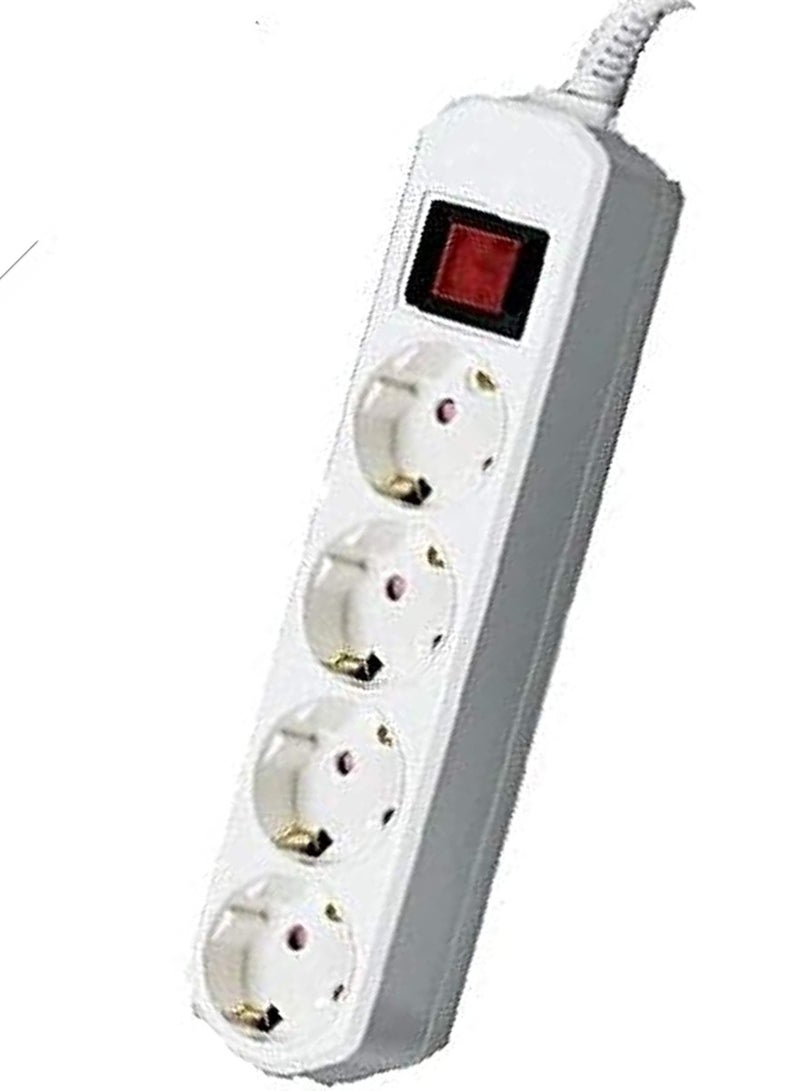 Power Strip Extension Board with 3m Cord, 4 Sockets, and Master Illuminated Switch  - Image 1