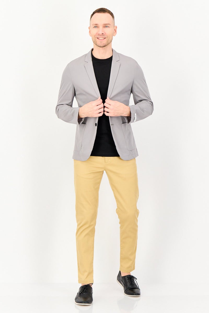 SELECTED Men Regular Fit Solid Semi Formal Blazer, Grey - Image 4